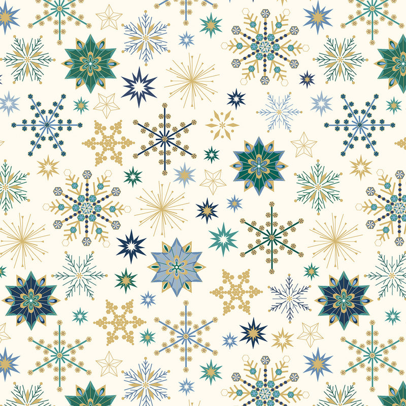 Deco the Halls - Multi Snowflakes - White