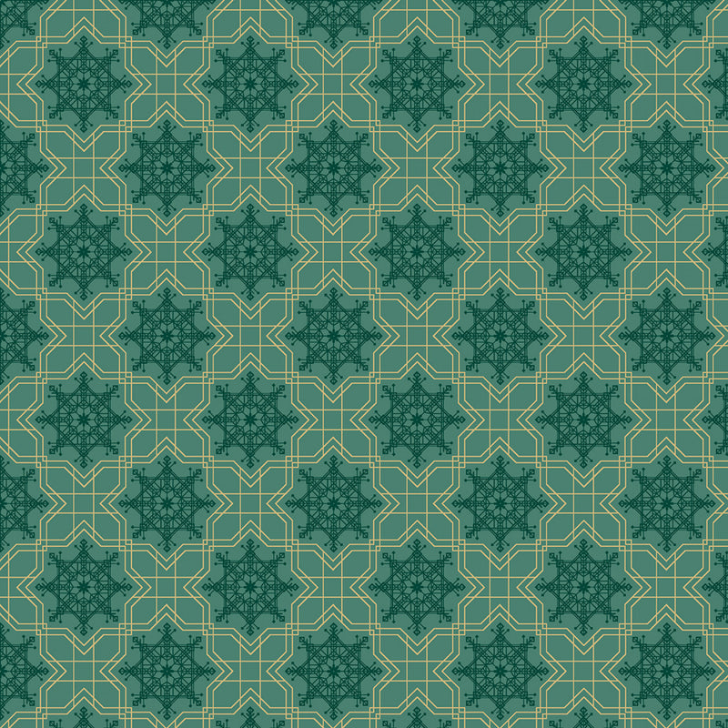 Deco the Halls - Snowflake Geo - Green