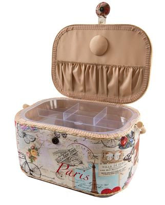 Dritz XL Sewing Basket - Paris Postcard