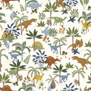Flannel Cretaceous Jungle - Dinos - Off White