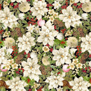 Merry Christmas - Holiday Floral Metallic - Magnolia