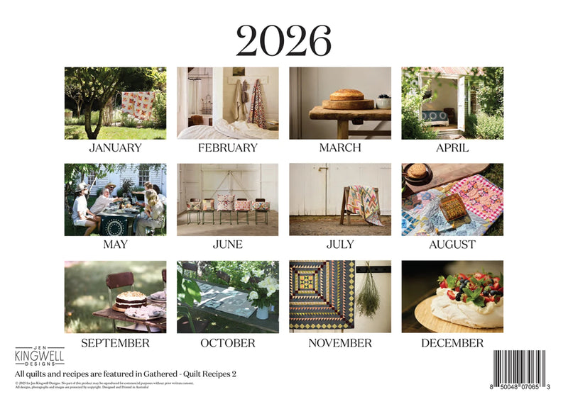 Jen Kingwell Designs 2026 Wall Calendar