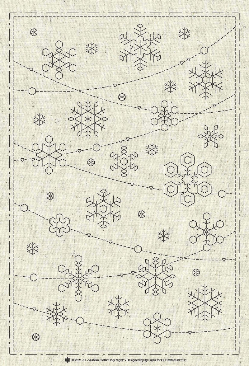 Preprinted Sashiko Panel - Holy Night - Natural