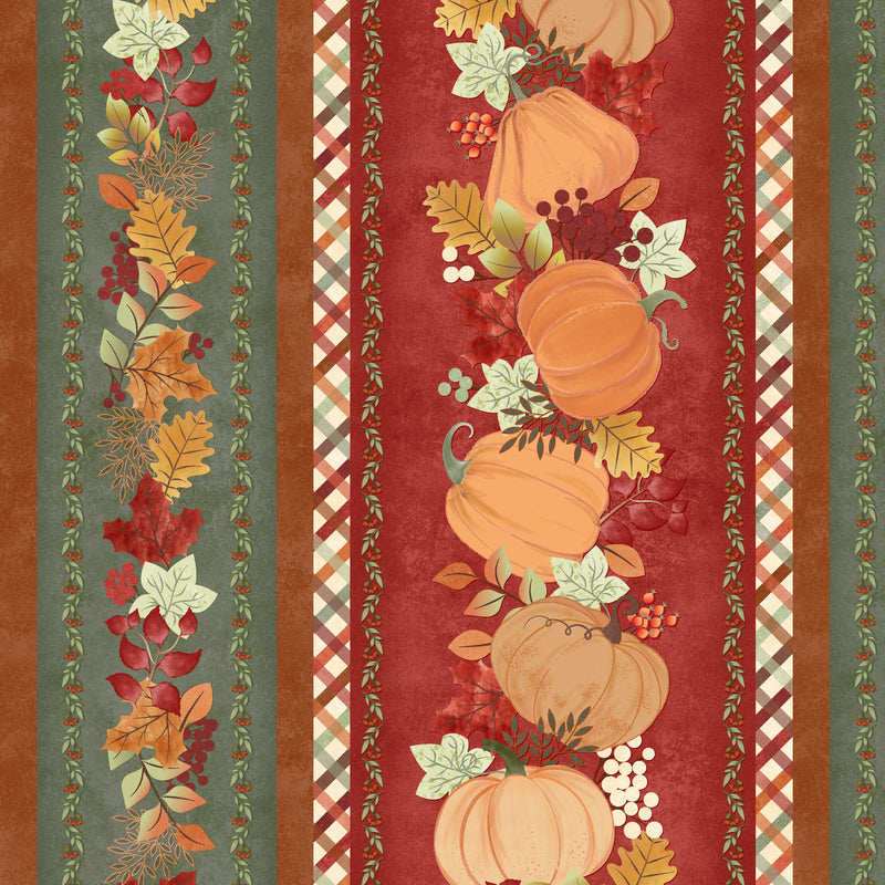 Hello Autumn - Border Stripe - Autumn Multi