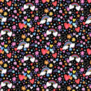 Playtime Flannel - Hearts & Rainbows - Black