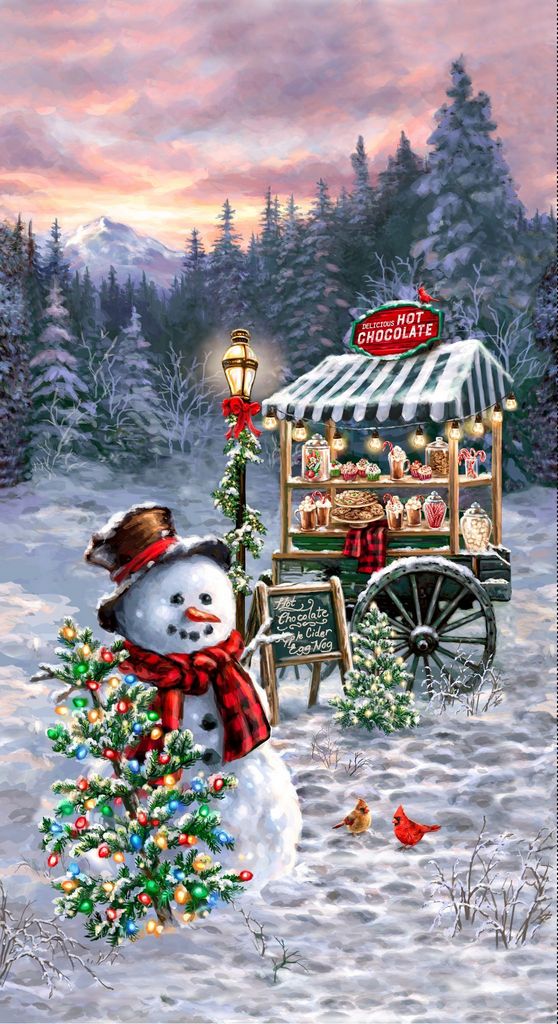 Frosty Delights - Snowman Panel - Multi