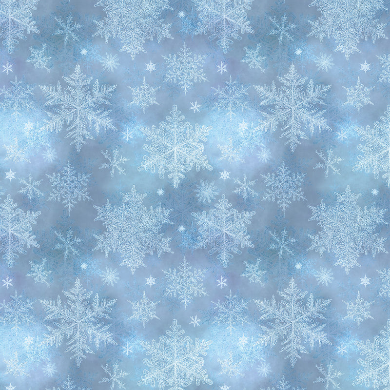 Snowfall - Layered Snowflakes - Blue