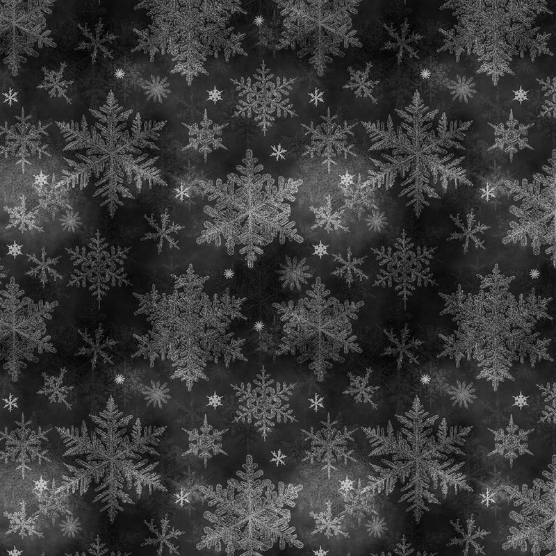 Snowfall - Layered Snowflakes - Black