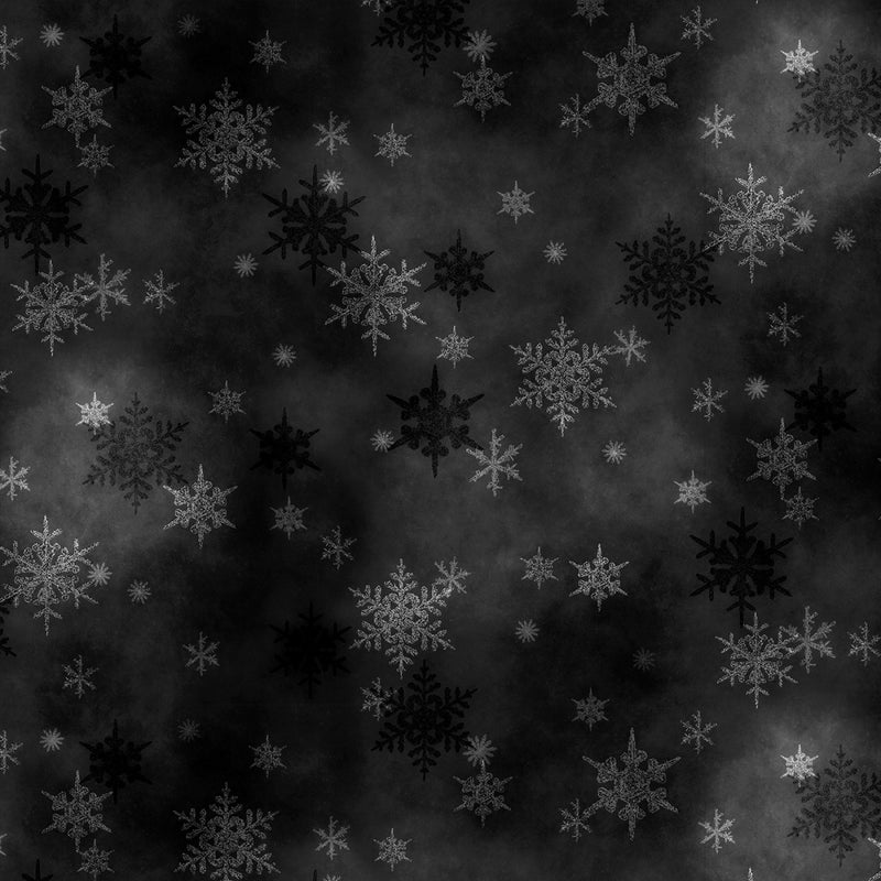 Snowfall - Mini Snowflakes - Black