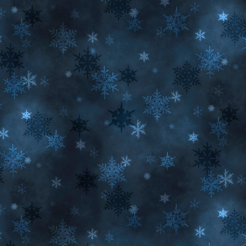 Snowfall - Mini Snowflakes - Navy