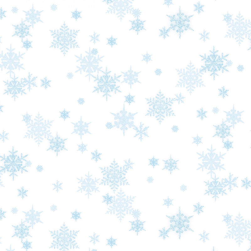 Snowfall - Mini Snowflakes - White/Light Blue