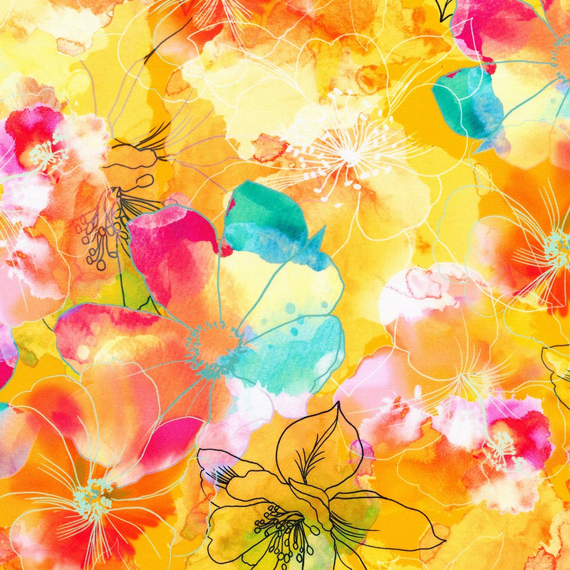 Artful Blooms - Watercolor Floral - Canary