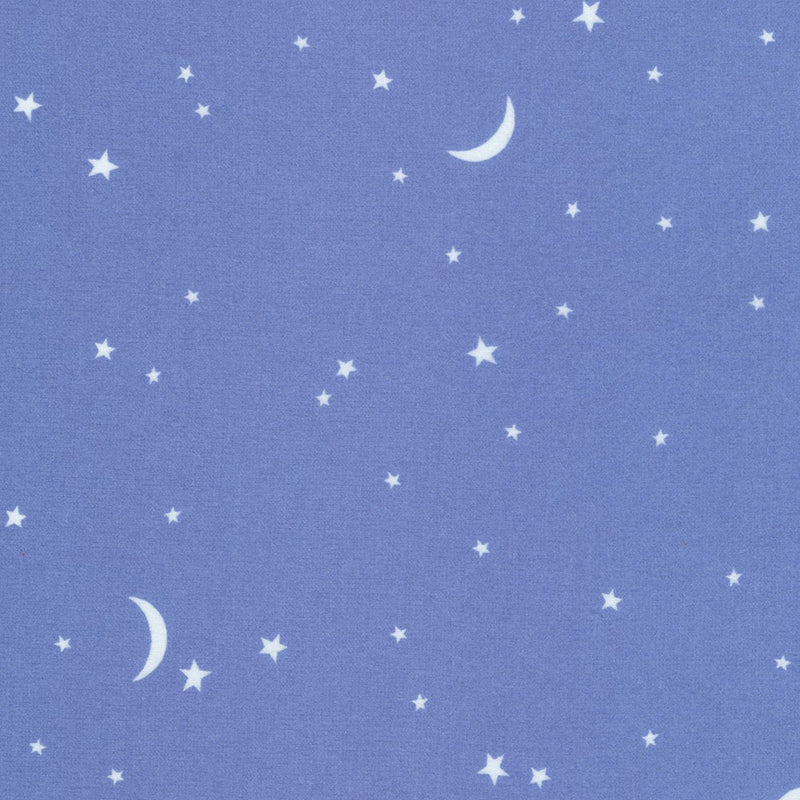 Gentle Night Flannel - Stars - Blue