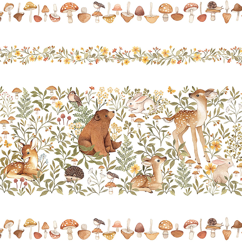 Count on Me - Woodland Friends Stripe - White