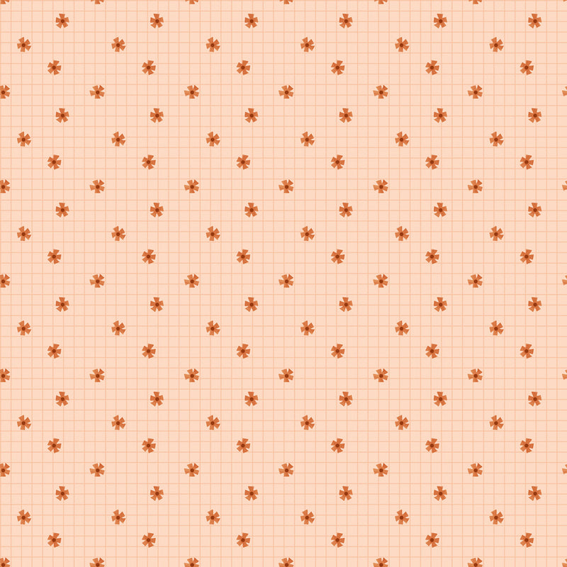 Lazy Sunday - Flower Grid - Apricot