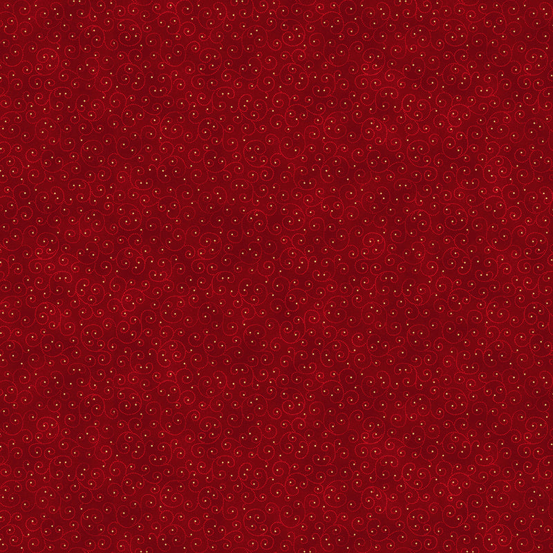 Christmas Splendor - Dot Swirl - Scarlet/Gold