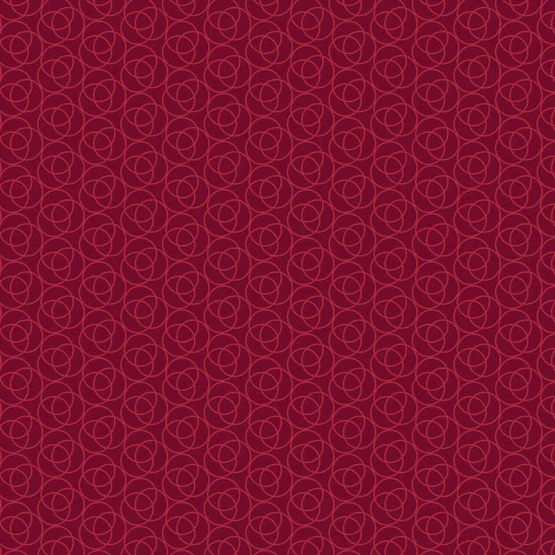 Whimsy II - Overlapping Rings - Dark Red