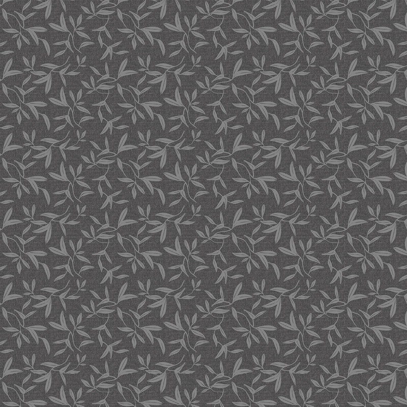 Whimsy II - Tossed Sprigs - Dark Grey