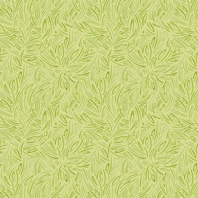 Whimsy II - Packed Tonal Linework - Green