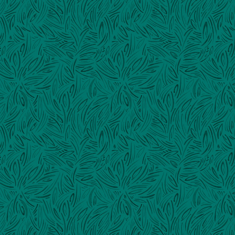Whimsy II - Packed Tonal Linework - Teal
