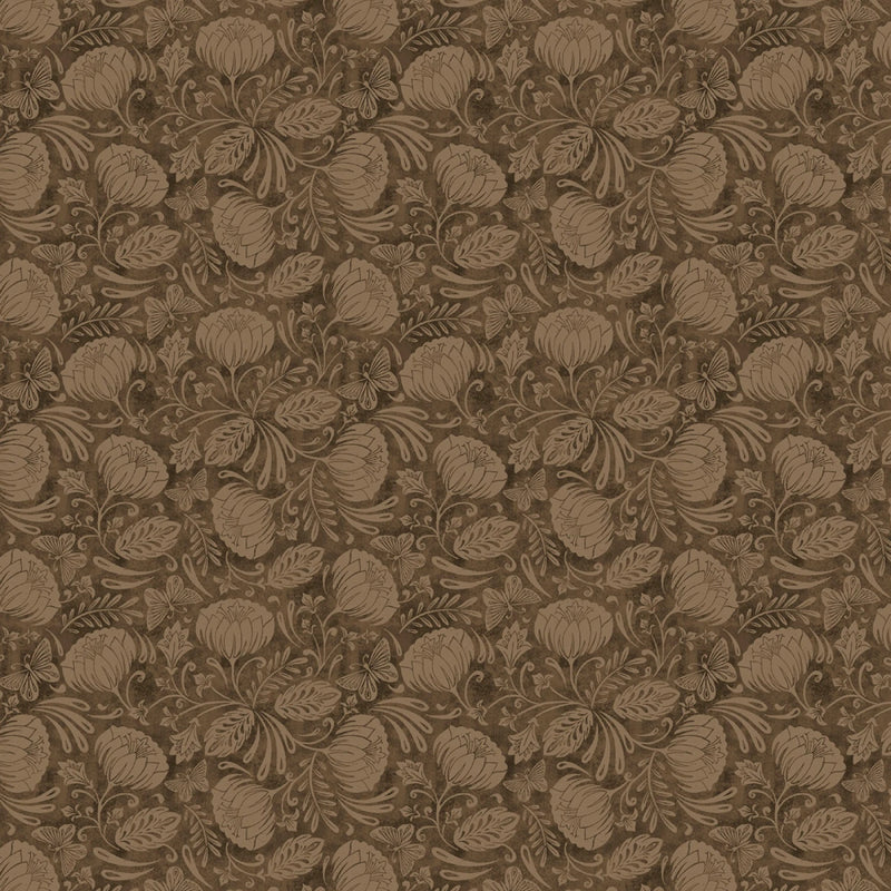 Whimsy II - Packed Tonal Floral - Brown