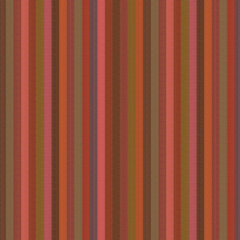 Shot Cotton Stripe - Narrow Stripe - Tomato