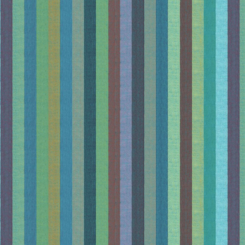 Shot Cotton Stripe - Broad Stripe - Azure