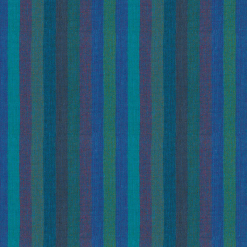 Shot Cotton Stripe - Broad Stripe - Blue