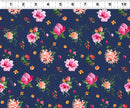 Flourish - Tossed Floral - Navy Blue