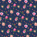 Flourish - Tossed Floral - Navy Blue