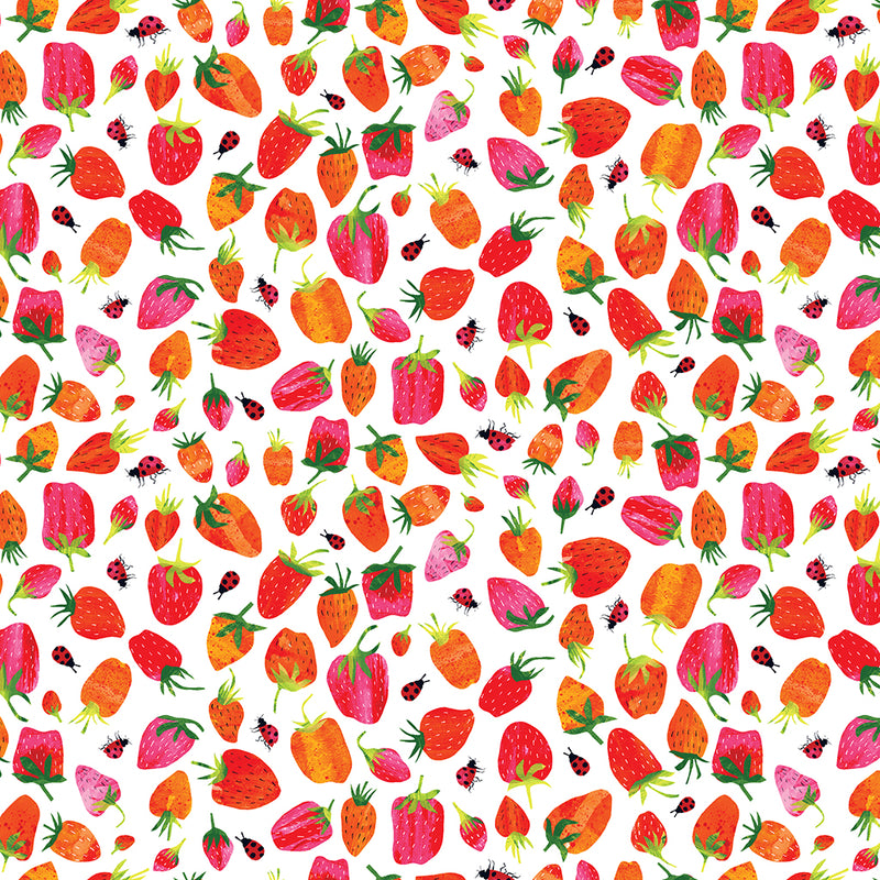 Summer Splash - Strawberries - White