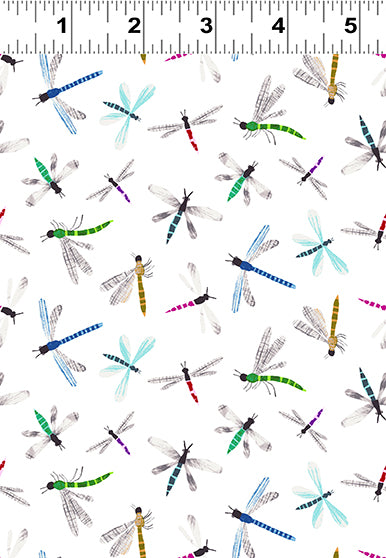 Summer Splash - Dragonflies - White