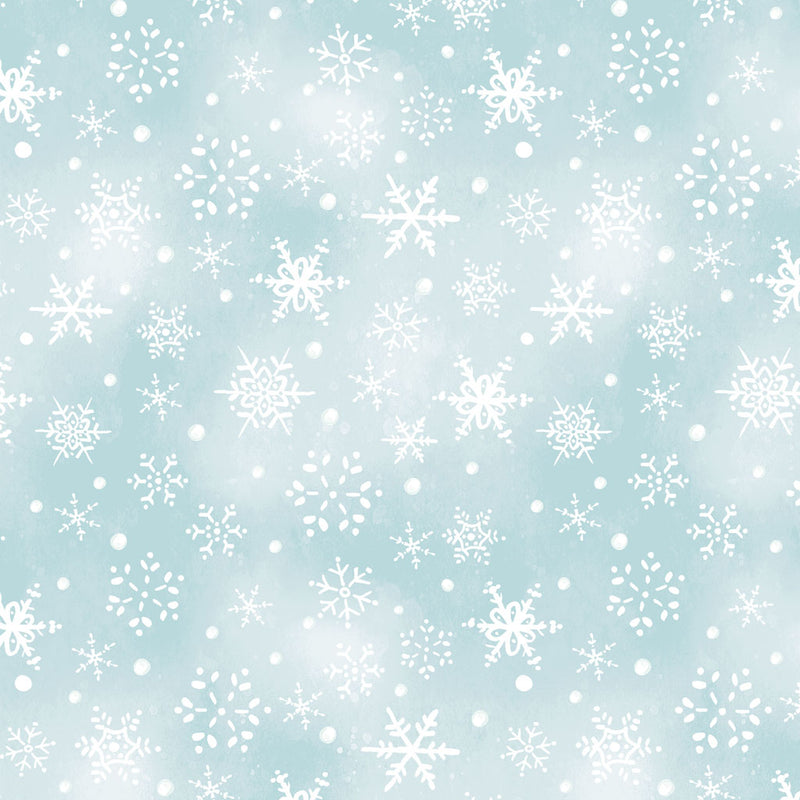 Snowman Christmas - Snowflakes - Light Teal