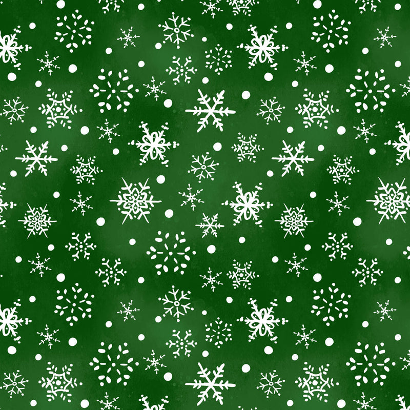 Snowman Christmas - Snowflakes - Green