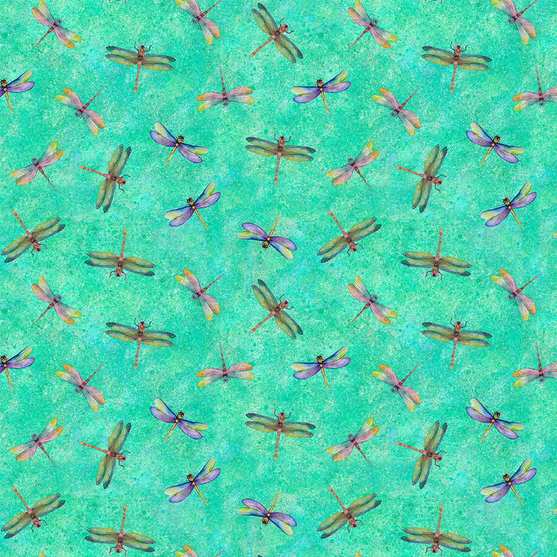Lily Pond - Dragonflies - Turquoise