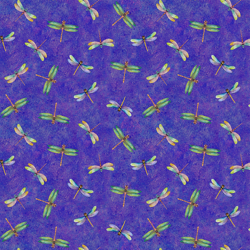 Lily Pond - Dragonflies - Dark Purple