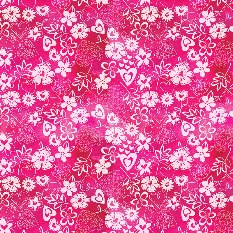 Love Matters - Lacey Floral - Fuchsia