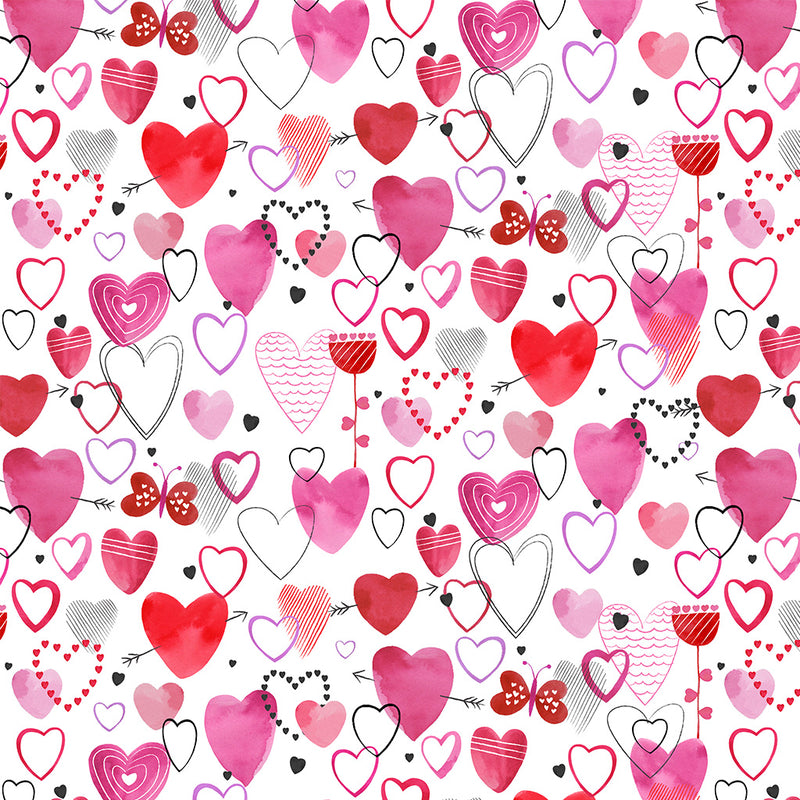 Love Matters - Mixed Hearts - White