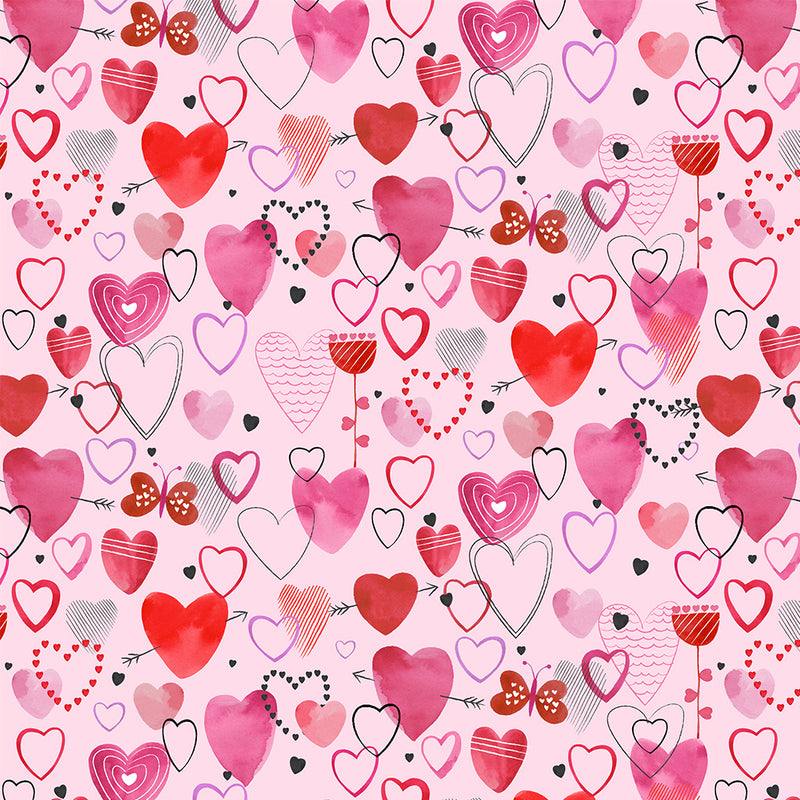 Love Matters - Mixed Hearts - Light Pink