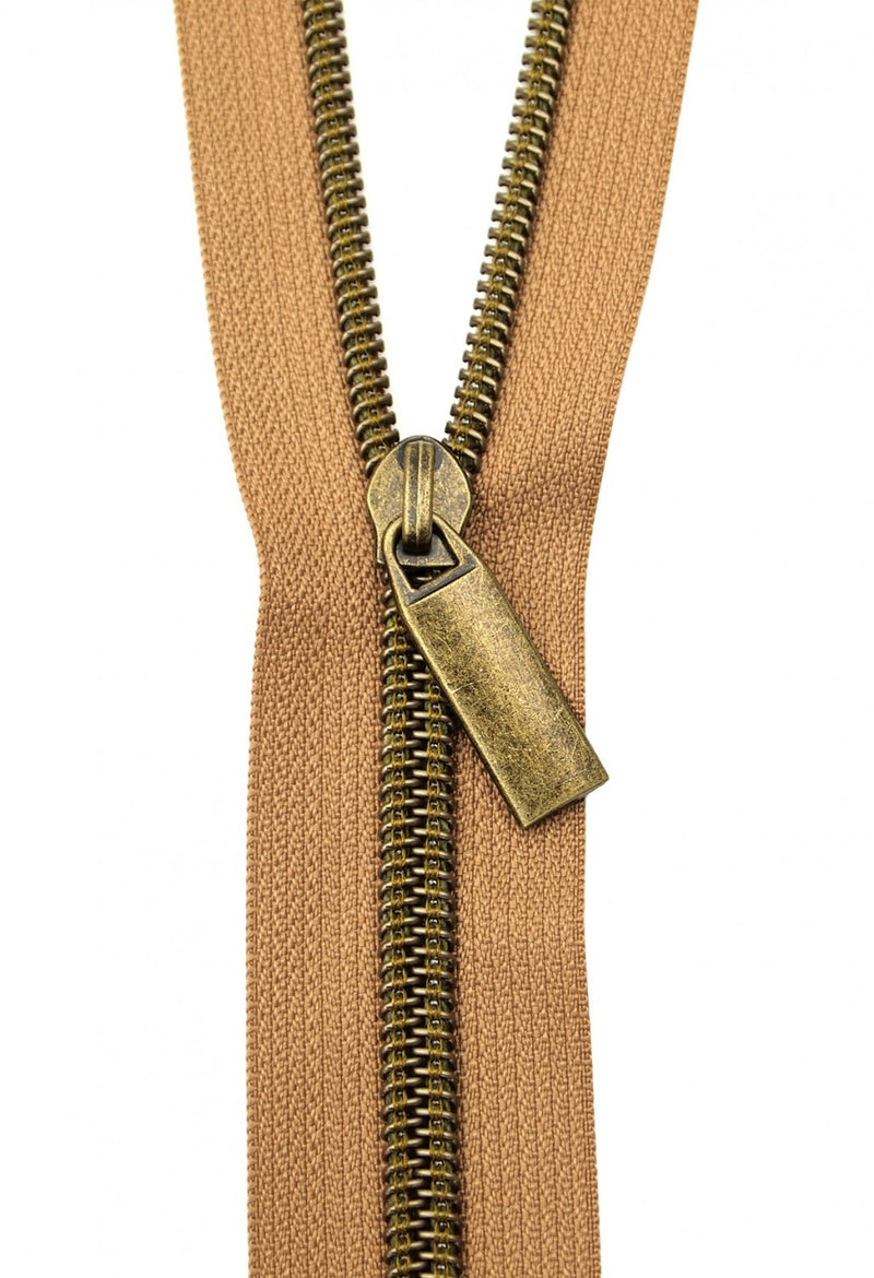 Zipper Set - Natural Tape with Antique Coil and Pulls