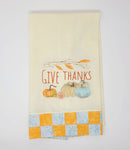 Give Thanks Embroidered Dish Towel