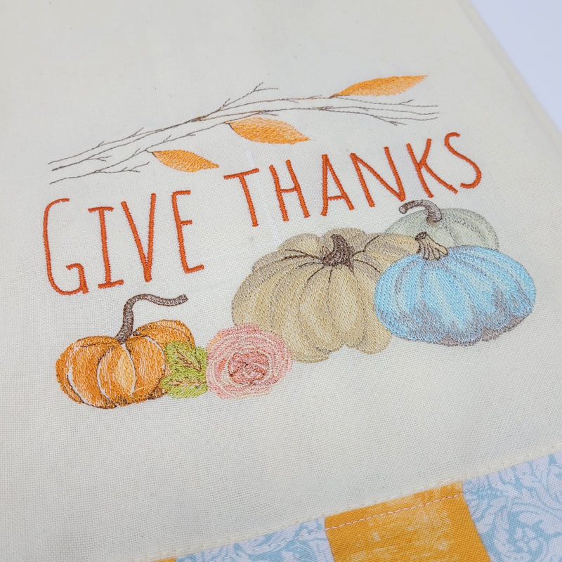 Thankful Embroidered Dish Towel
