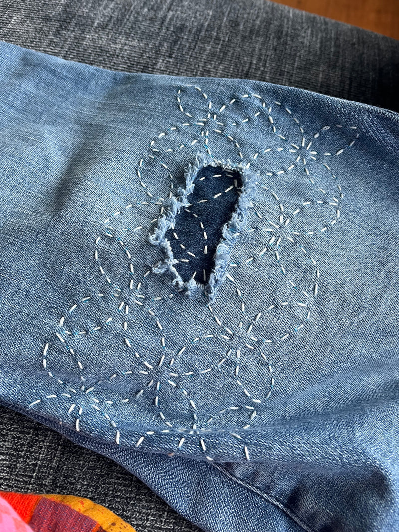 Visible Mending with Denim