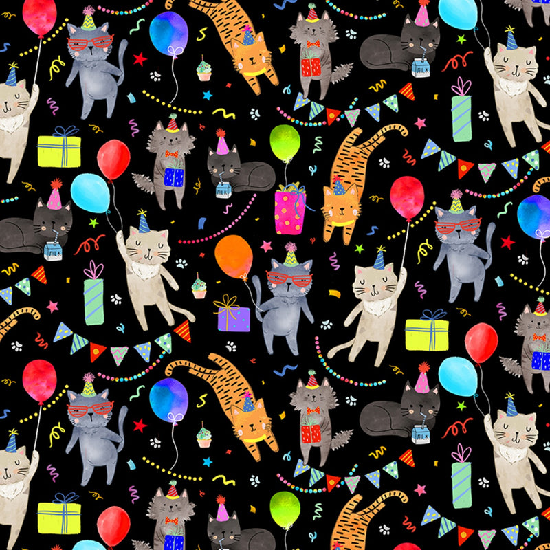 Party Animal - Dance Party Cats - Black