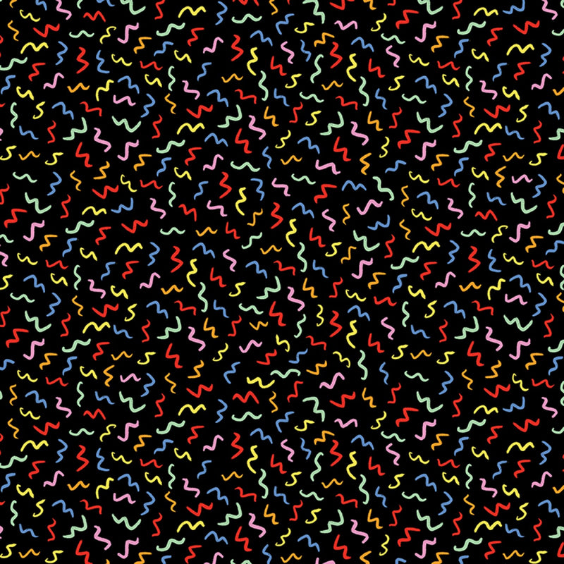 Party Animal - Squiggle Patterns - Black
